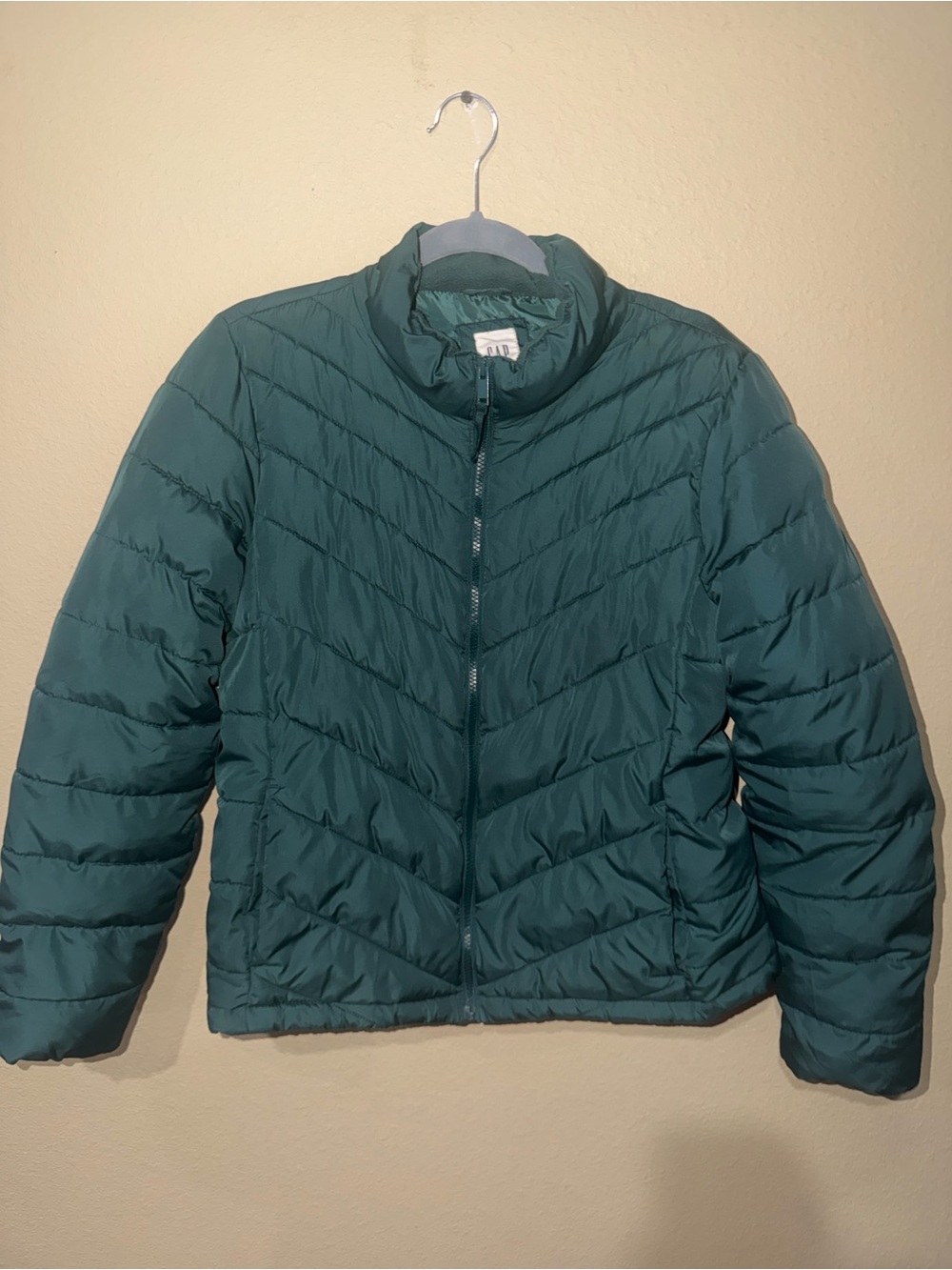 GAP Deep Teal Chevron Quilted Kids Puffer Jacket